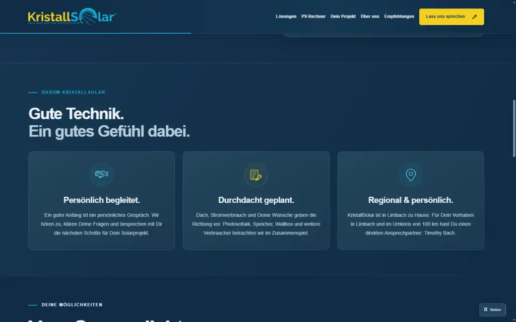 KristallSolar Startseite: Vorteile im Überblick