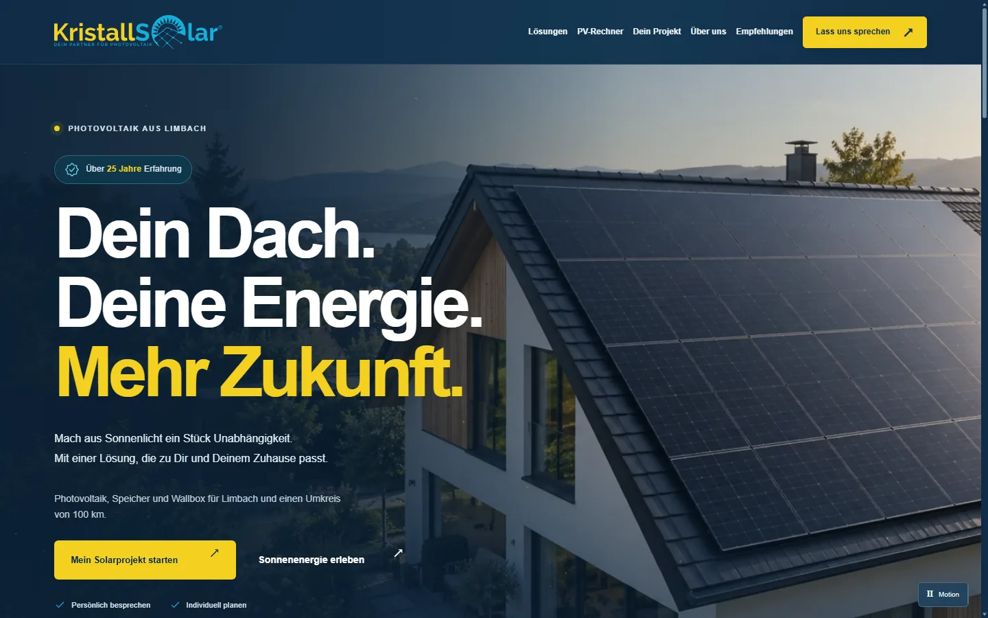 KristallSolar: Website für Photovoltaik aus Limbach